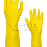 Luva L�tex Multiuso Amarela com Forro Volk