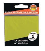 Bloco Adesivo para Recado Amarelo - 76x76mm